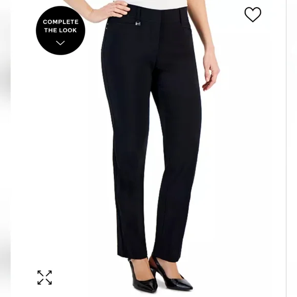 Black Curvy Fit Straight Leg Pants Women's 18 JM Collections New - Picture 4 of 14